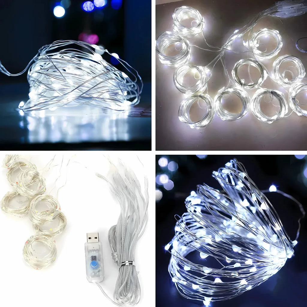 Cortina De Led 3x3m Com 300 Leds Brancas Fria, Decoração De Natal, Ano Novo, Casamento, Festas E Eventos Especiais Controle Remoto, 8 Modos, Fio De Cobre Para Quartos, Varandas, Janelas