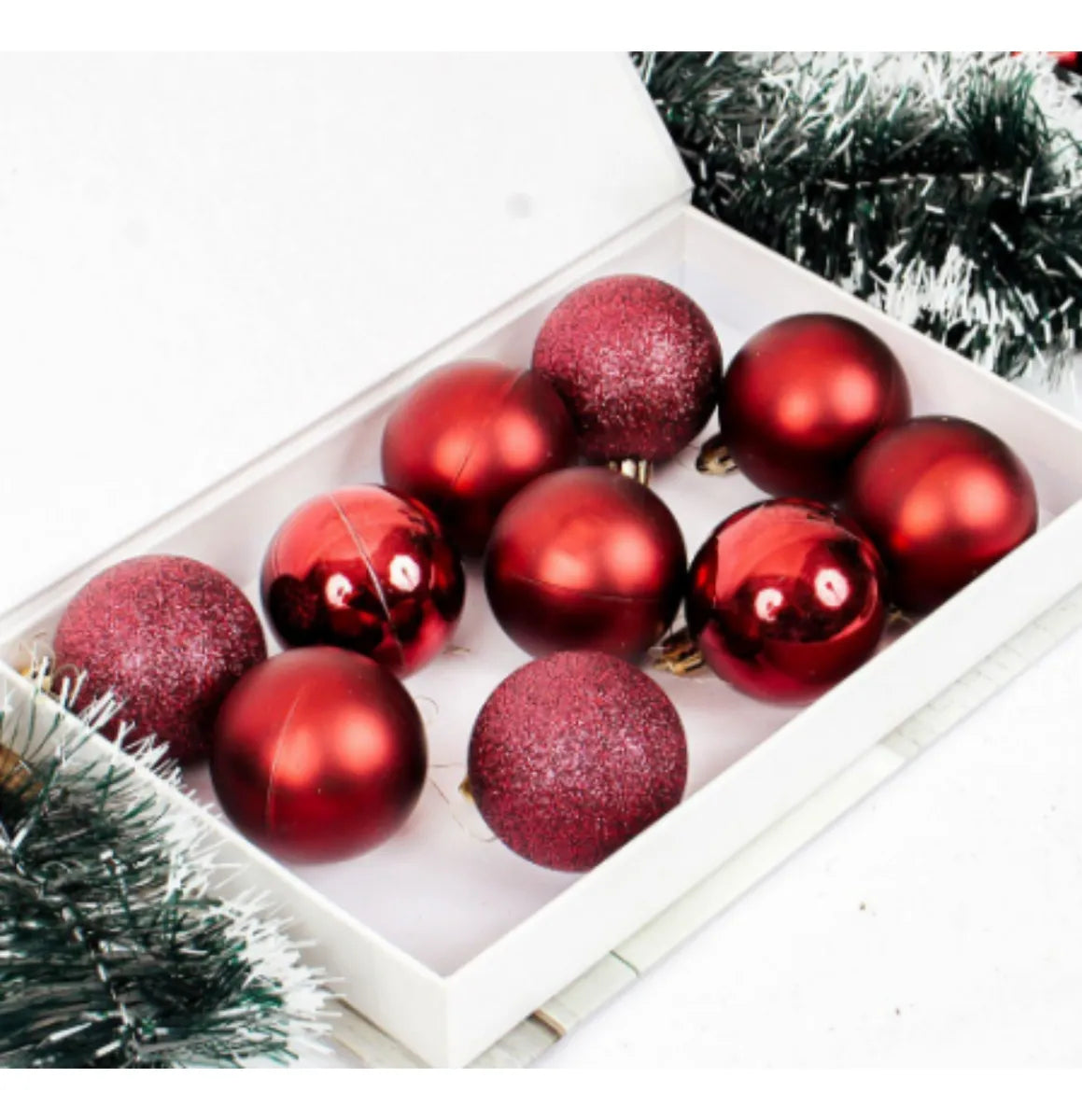 Kit 8 Bolas De Natal Enfeite Arvore Mistas 8cm Grande Premium