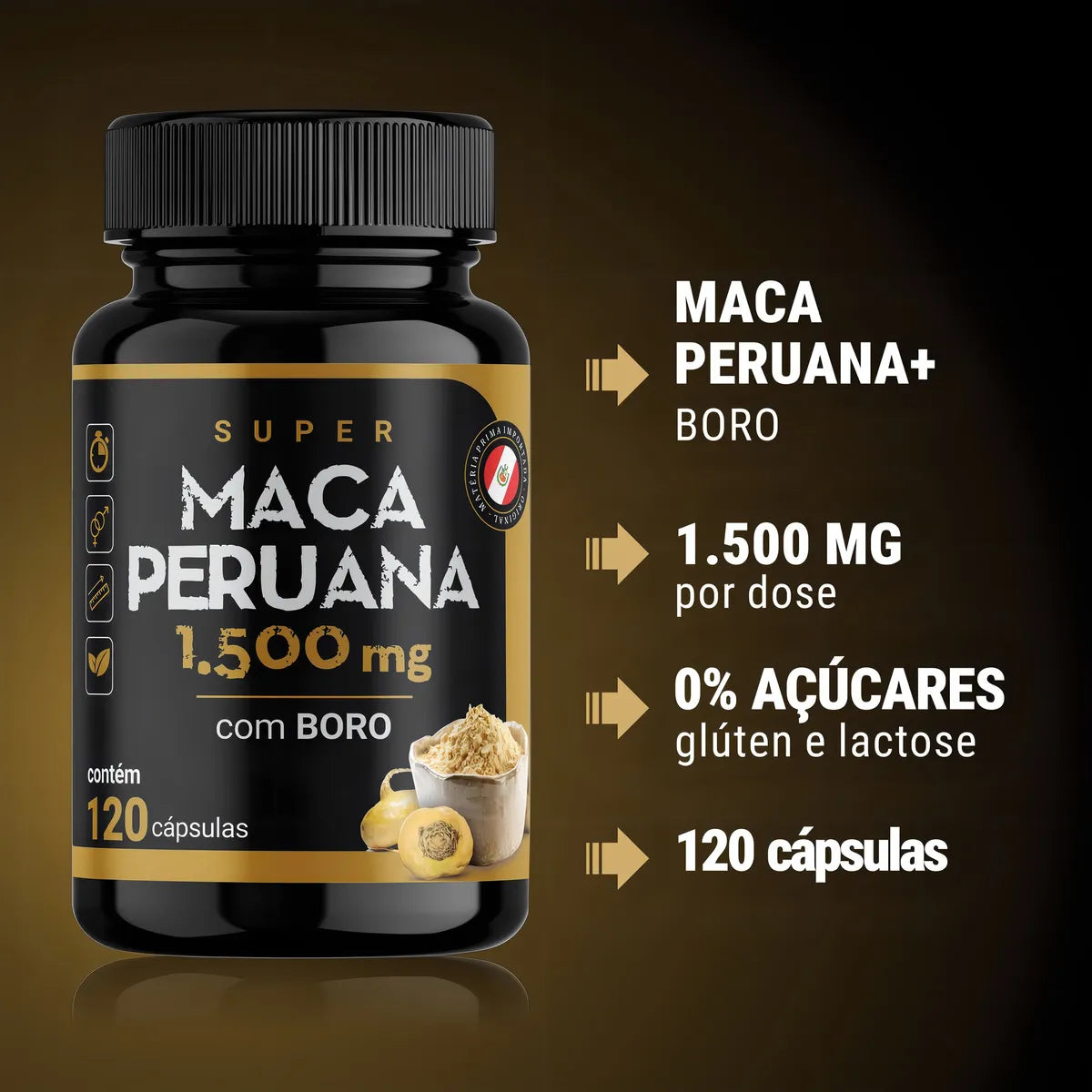 Super Maca Peruana Com Boro 120 cápsulas Suplemento Daily Life Premium