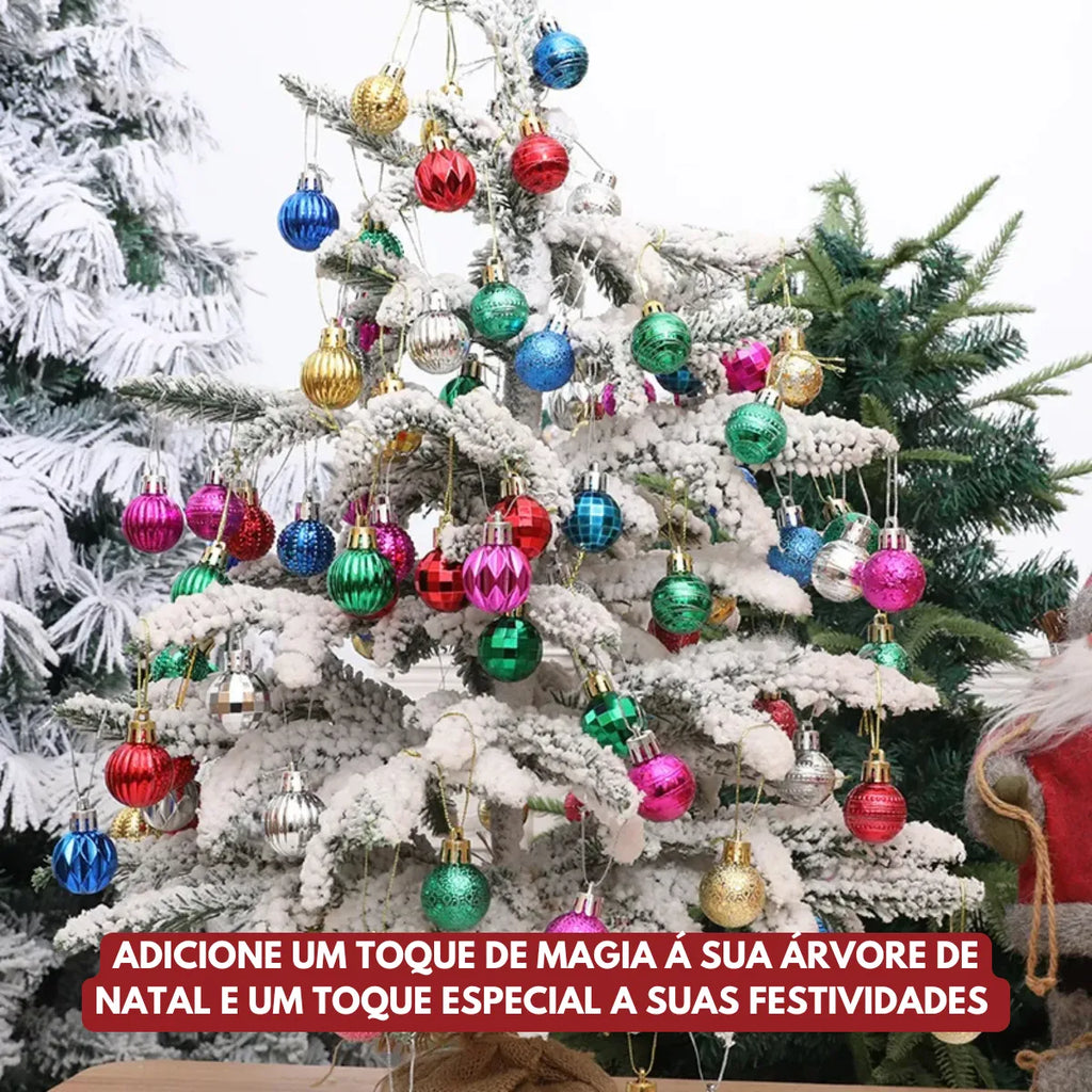 Kit 30 Bolinhas De Natal Enfeites Para Árvore Natal 3cm