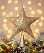 Estrela Ponteira Enfeite Luxo Topo Árvore De Natal 25x20cm Racala