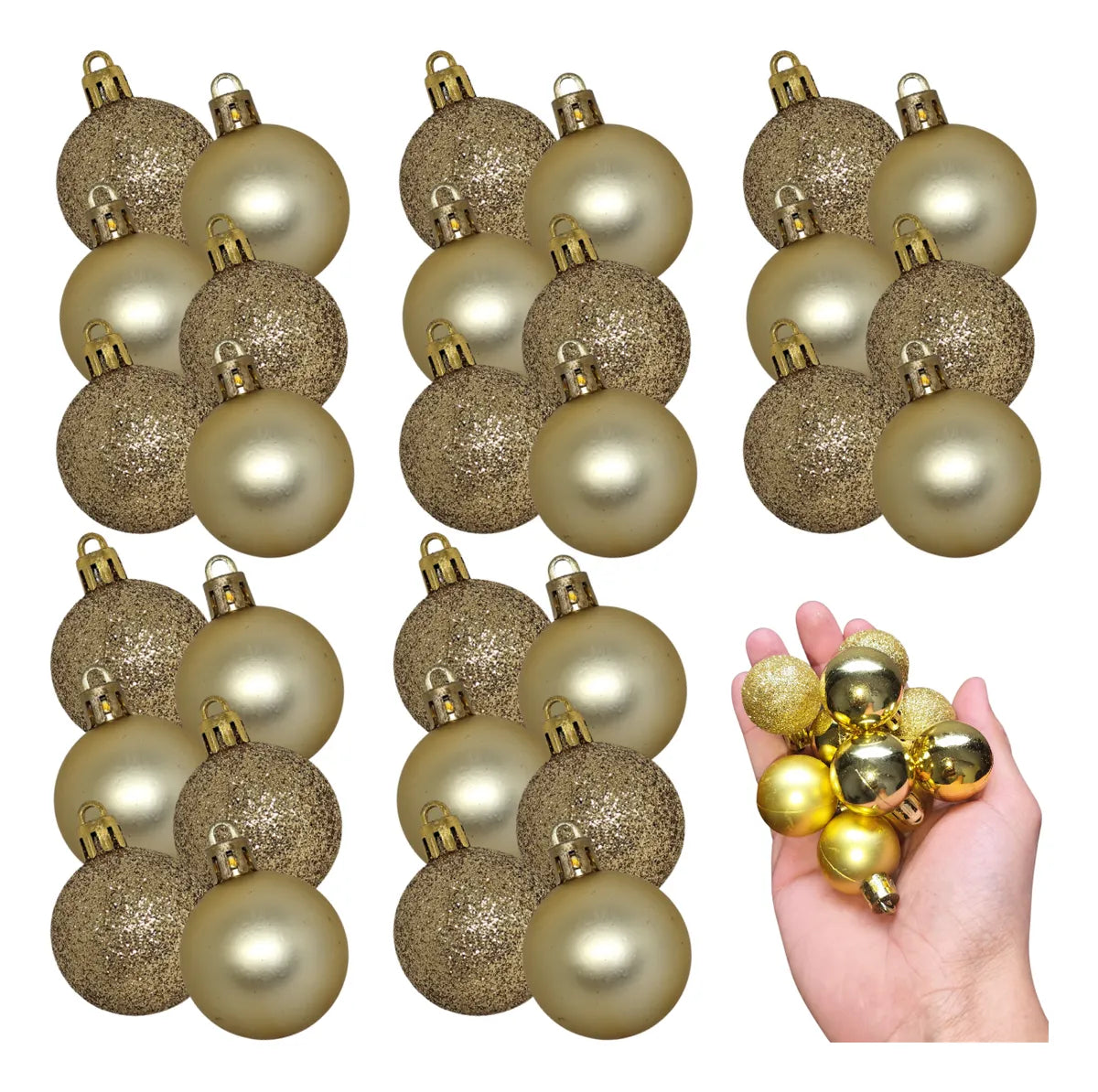 Kit 30 Bolinhas De Natal Enfeites Para Árvore Natal 3cm