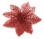 Kit C/ 12 Flor Natalina Decoração Árvore Natal Luxo Enfeite