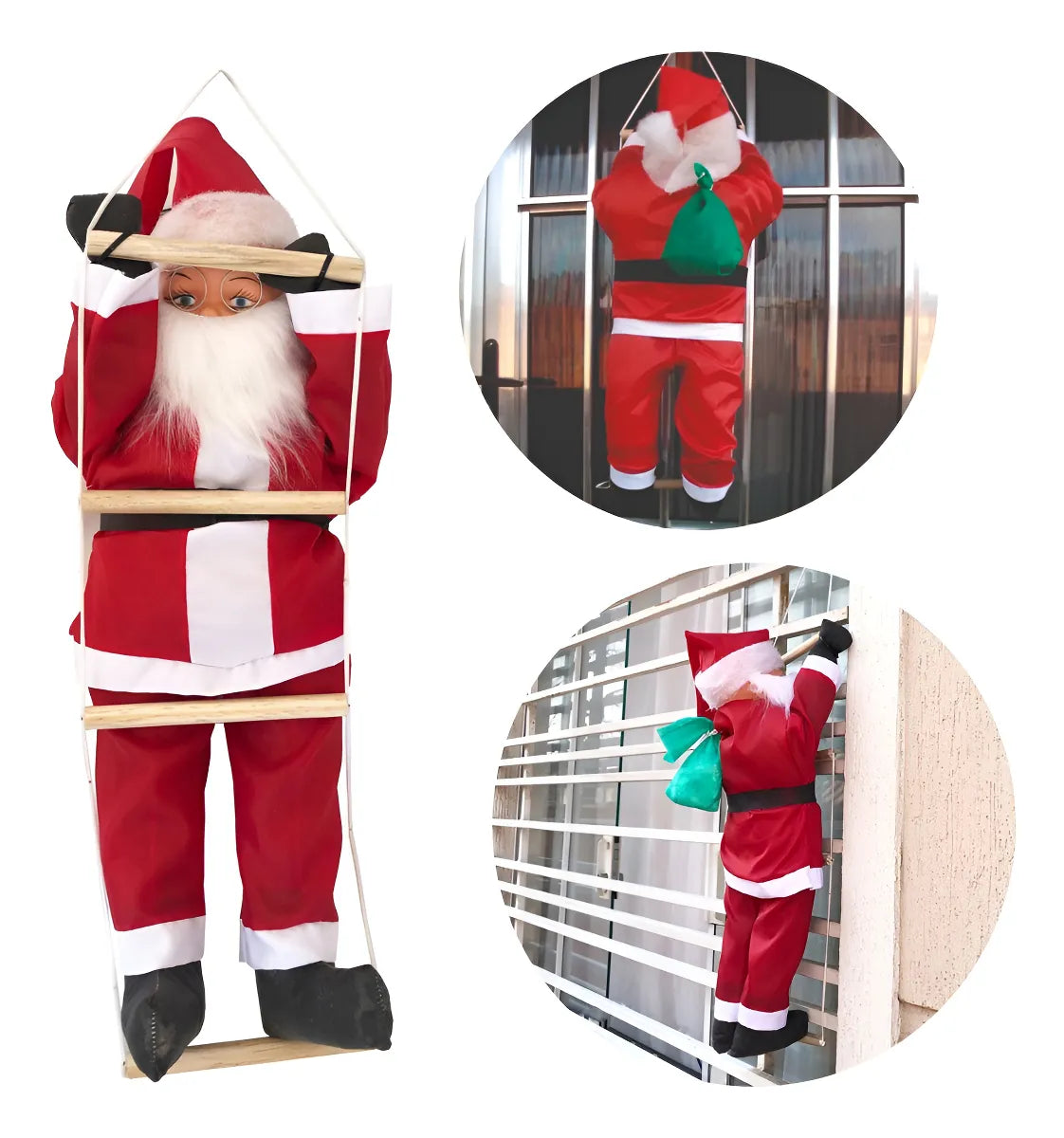 Papai Noel Subindo Escada 90cm Grande Natalino