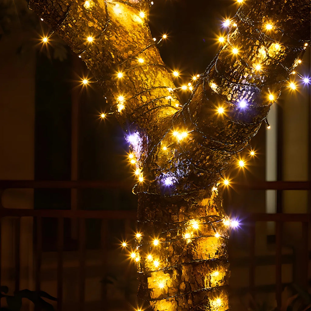 Cordão 100 Leds Com Strobo Prova D'água 10 Metros Natal Cor Das Luzes Branco-quente