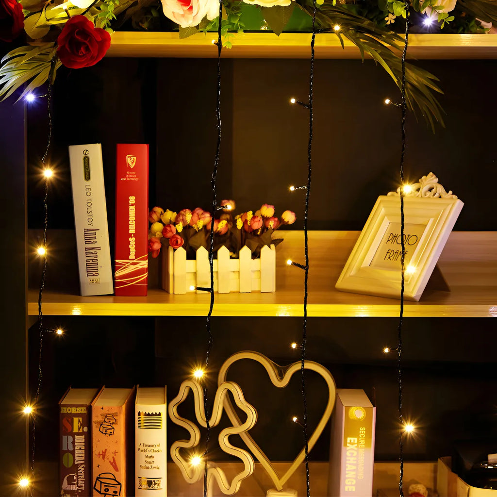 Cordão 100 Leds Com Strobo Prova D'água 10 Metros Natal Cor Das Luzes Branco-quente