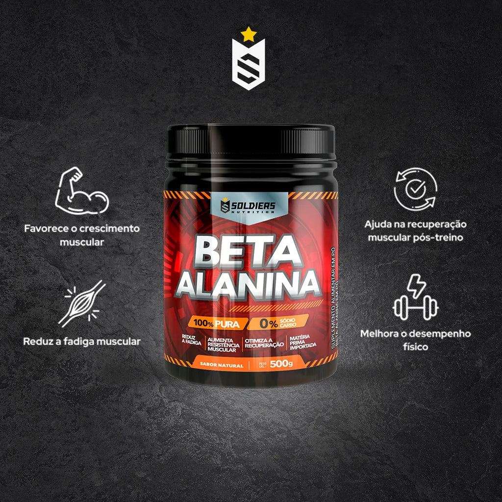 Beta Alanina Pura 500g Soldiers Nutrition Treino Performance Força