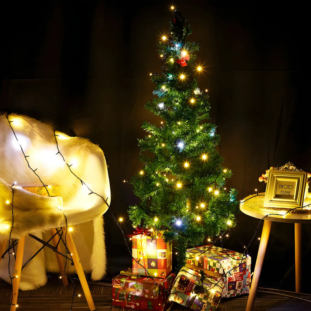 Cordão 100 Leds Com Strobo Prova D'água 10 Metros Natal Cor Das Luzes Branco-quente