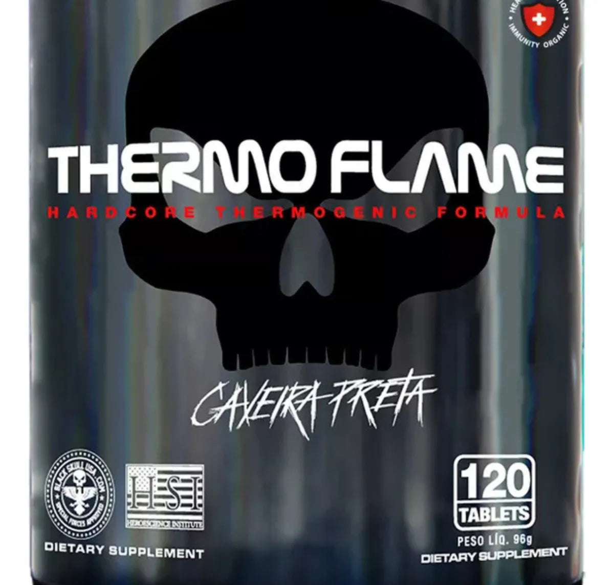 Termogênico em cápsula Black Skull Thermoflame em pote de 96g 120 caps Sem sabor