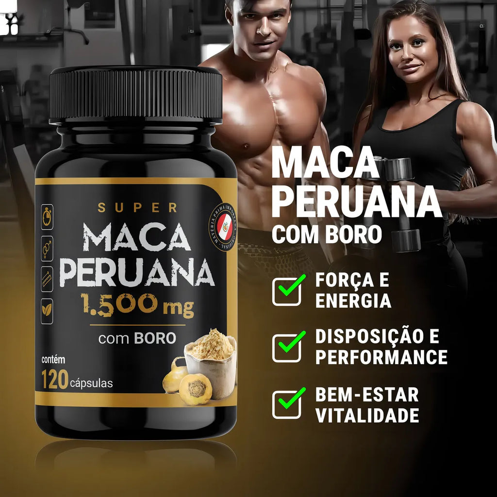 Super Maca Peruana Com Boro 120 cápsulas Suplemento Daily Life Premium