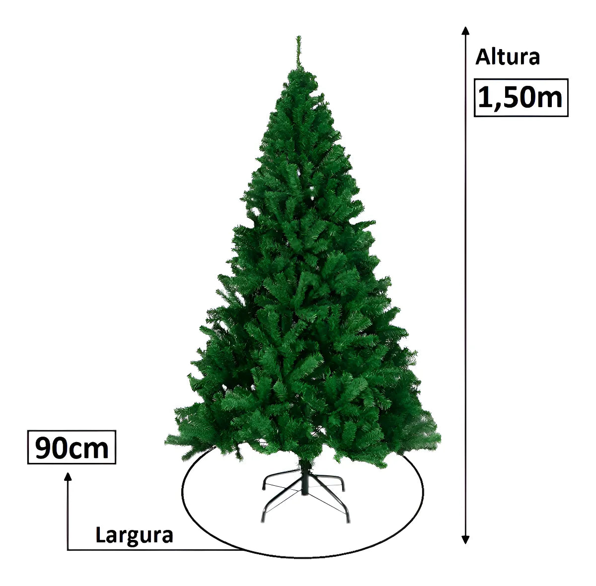 Taira Home Árvore De Natal Alemã Verde 1,50m 560 Galhos Pinheiro