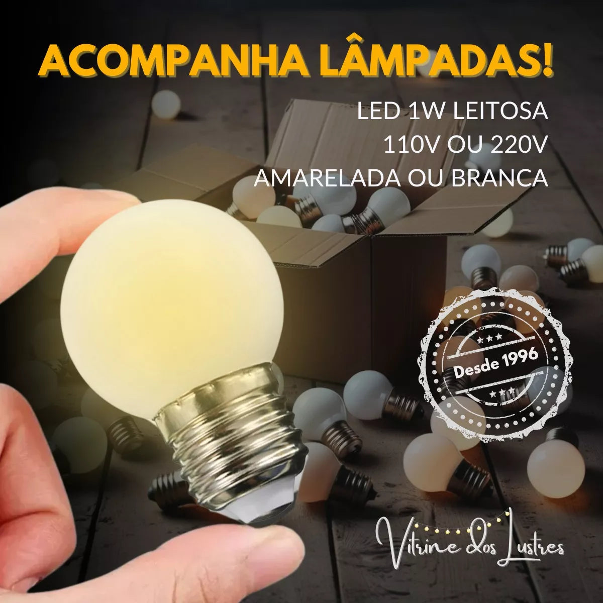 Varal De Luzes Led 10m Externo Com Lâmpadas Gambiarra Cordão