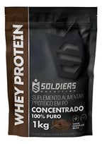 Whey Protein Concentrado 1kg Sabor Chocolate Belga Soldiers Nutrition Rico em Proteína Treino
