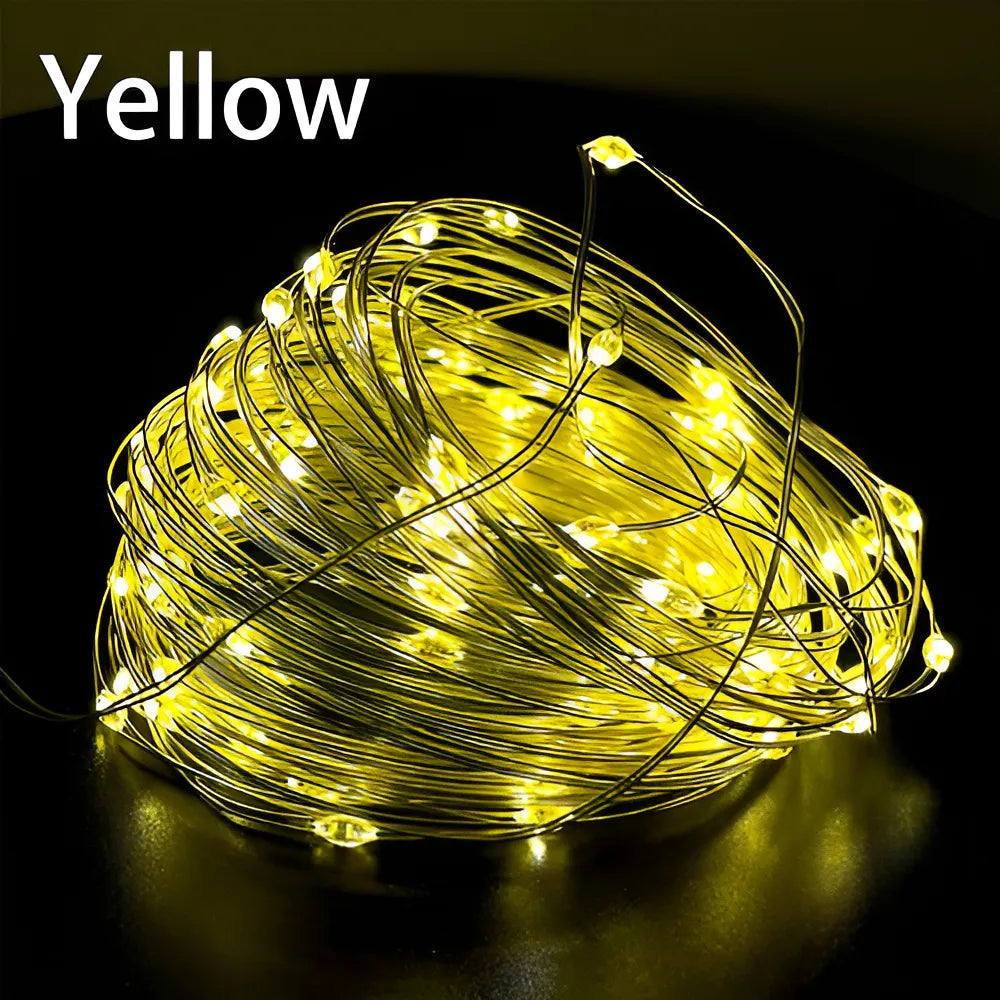 Fio Fada Cordão De Led 3m 30 Leds 3 Funções Pilha Branco Quente - Marca Camperluz