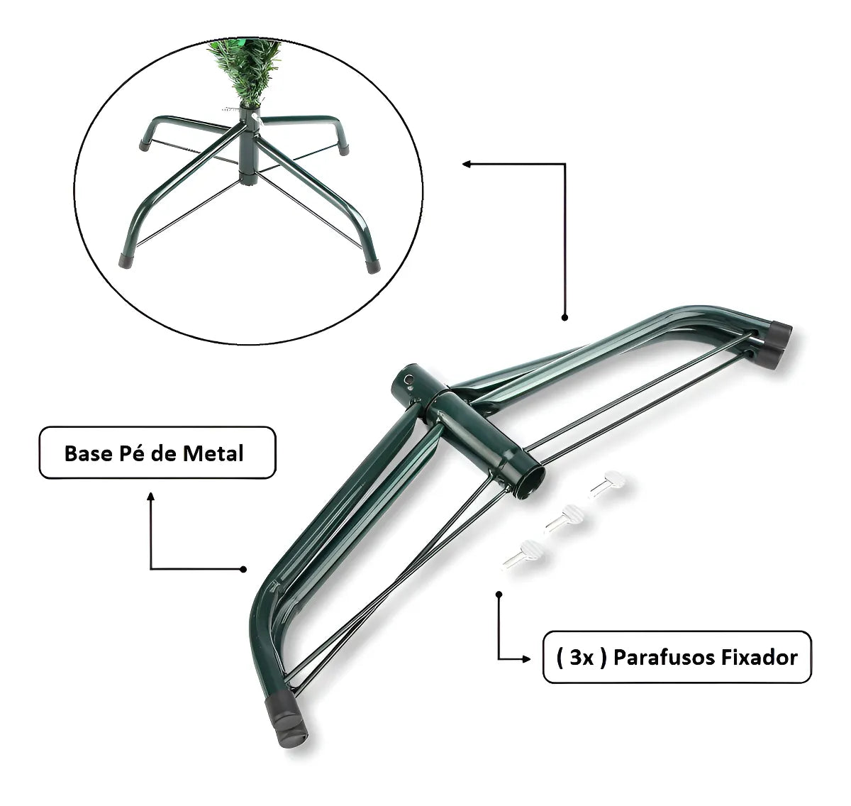 Taira Home Árvore De Natal Alemã Verde 1,50m 560 Galhos Pinheiro