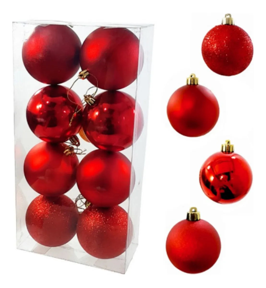 Kit 8 Bolas De Natal Enfeite Arvore Mistas 8cm Grande Premium