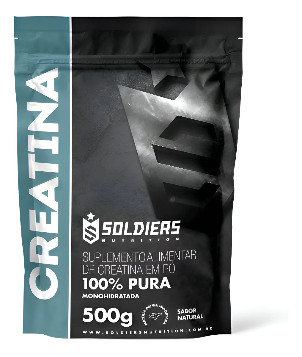 Creatina Monohidratada 500g Soldiers Nutrition 100% Pura Importada Alta Performance Músculo Treino