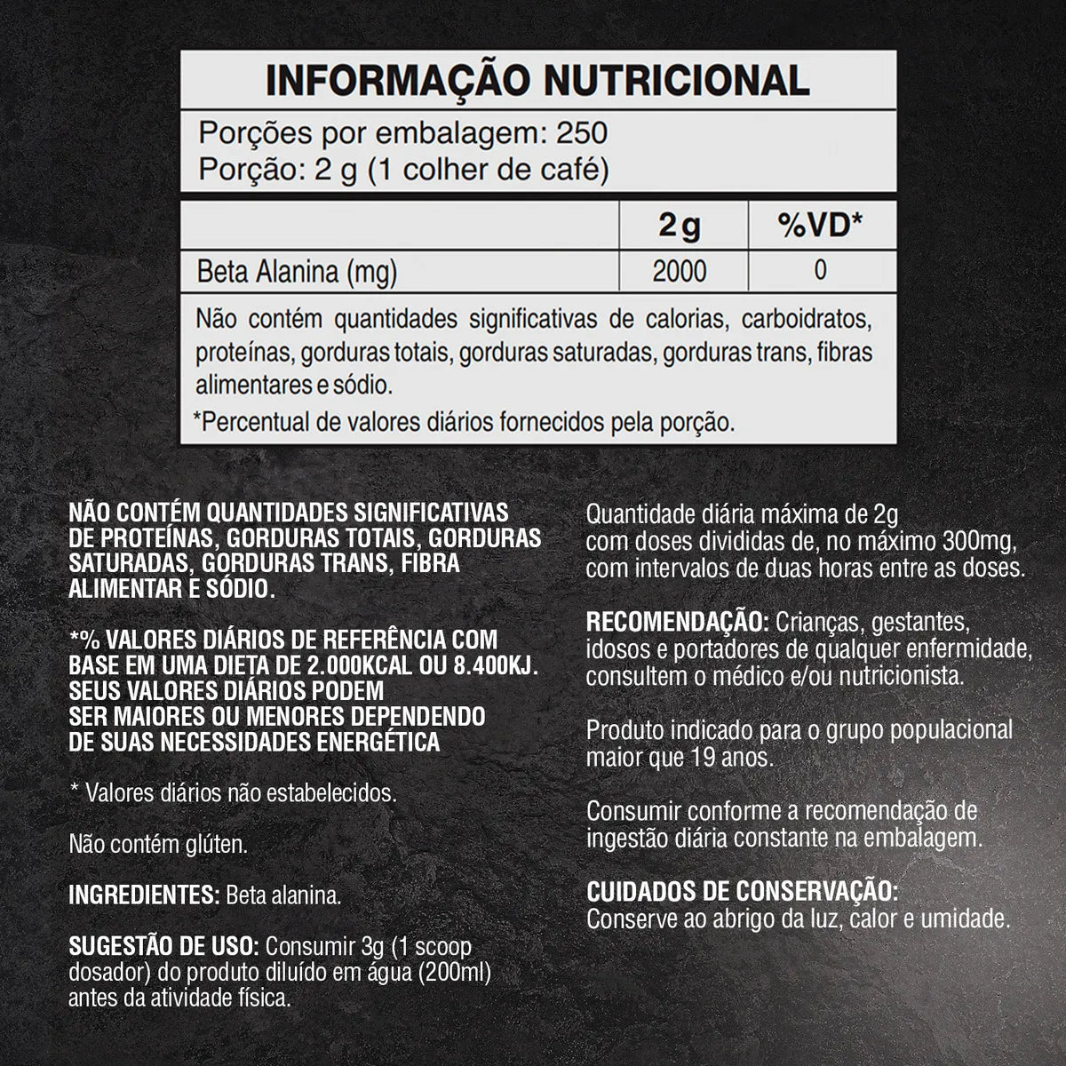 Beta Alanina Pura 500g Soldiers Nutrition Treino Performance Força