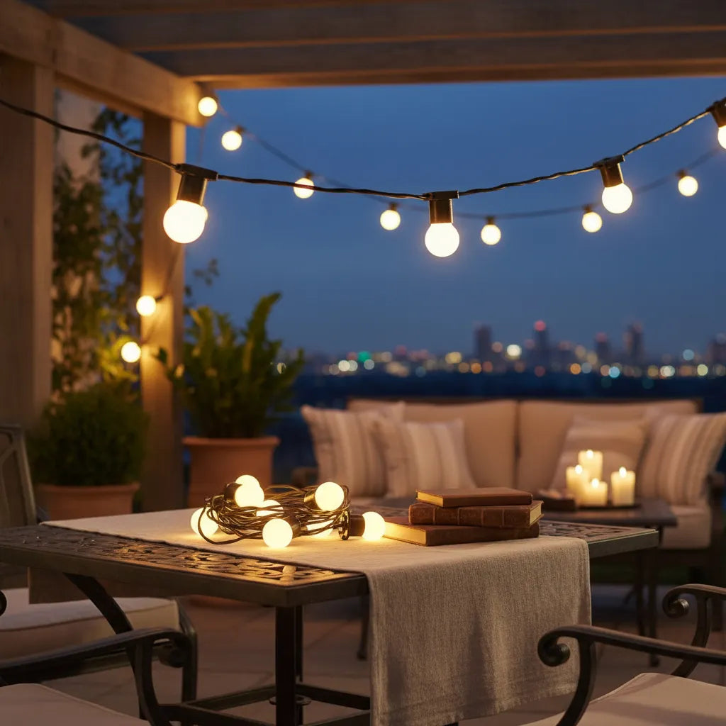 Varal De Luzes Led 10m Externo Com Lâmpadas Gambiarra Cordão