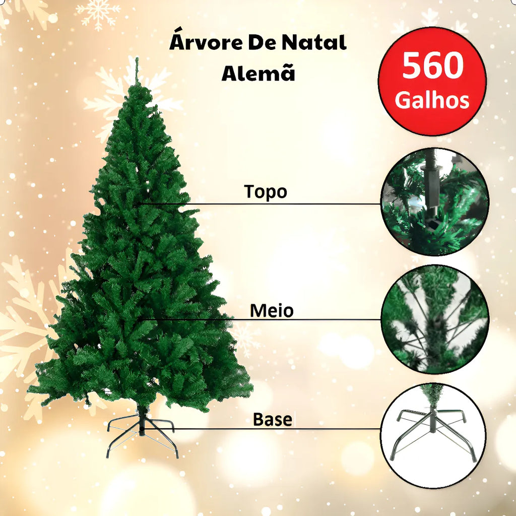 Taira Home Árvore De Natal Alemã Verde 1,50m 560 Galhos Pinheiro