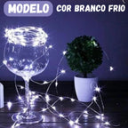 Cordão Fio De Fada 10m 100 Leds Enfeite Natal Branco Quente