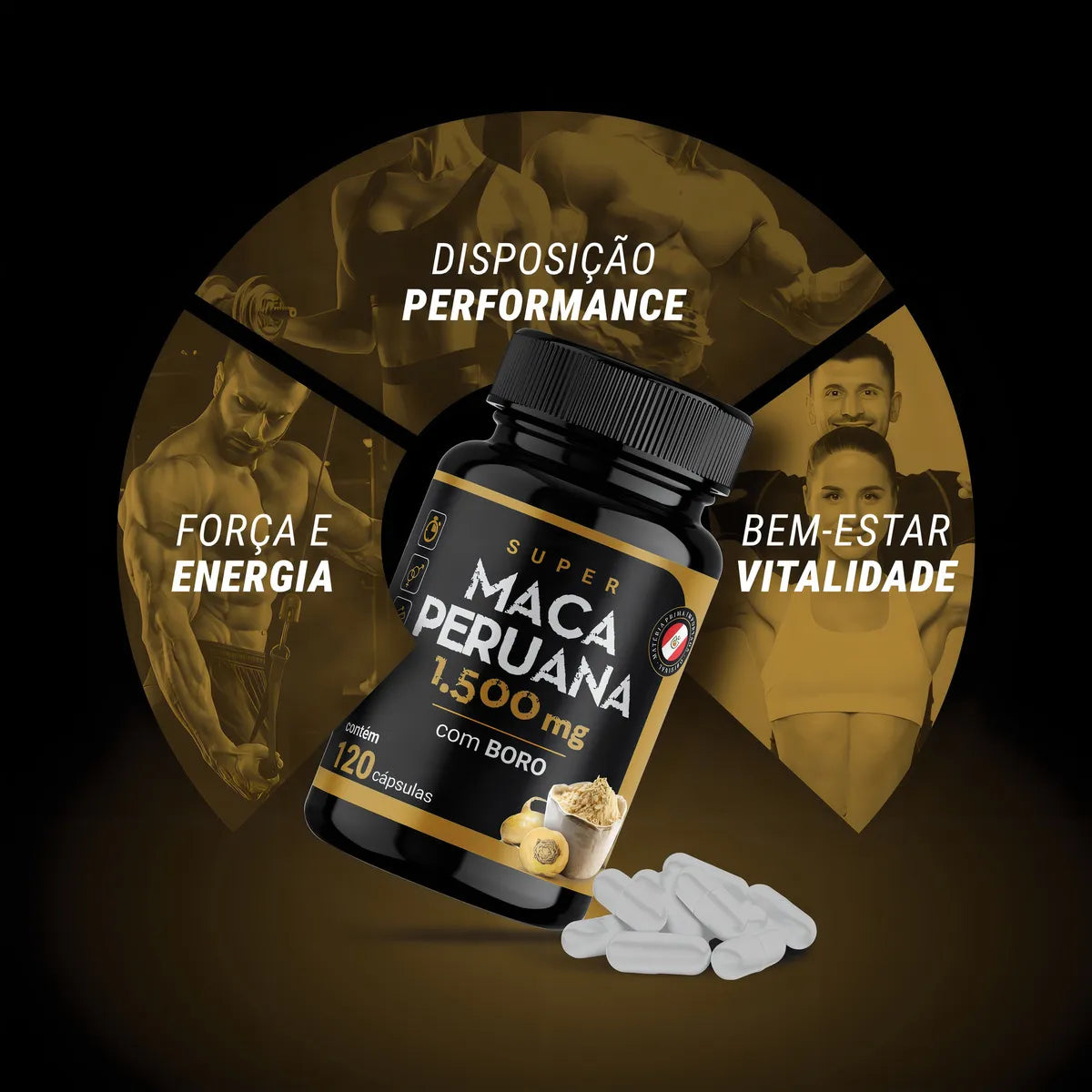 Super Maca Peruana Com Boro 120 cápsulas Suplemento Daily Life Premium